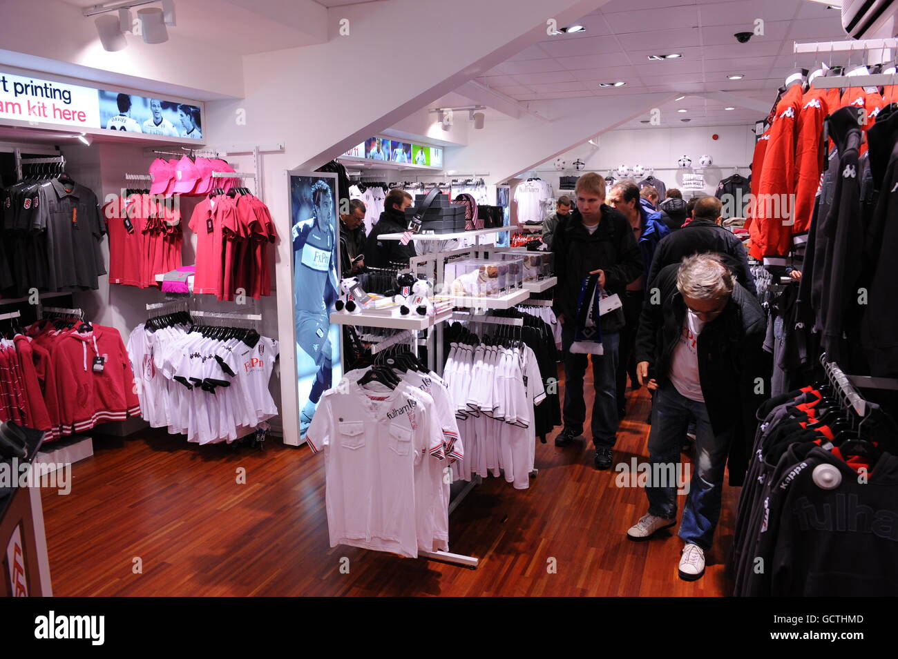 A view of fans at Fulham Stadium Store at Craven Cottage Stock Photo - Alamy