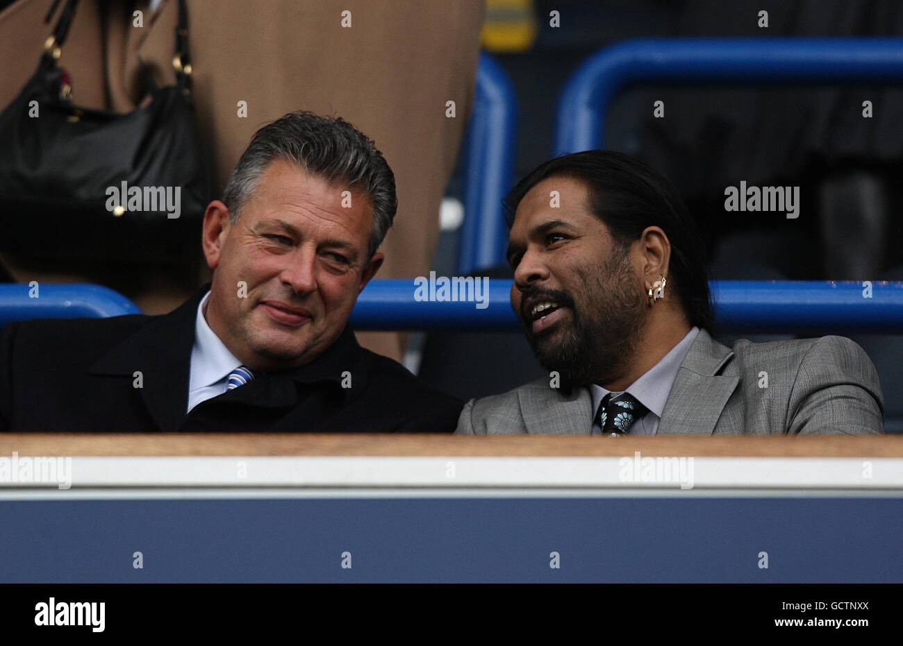Soccer - Barclays Premier League - Blackburn Rovers v Chelsea - Ewood Park. Venky's Managing director Mr Balaji Rao (right) in the stands Stock Photo