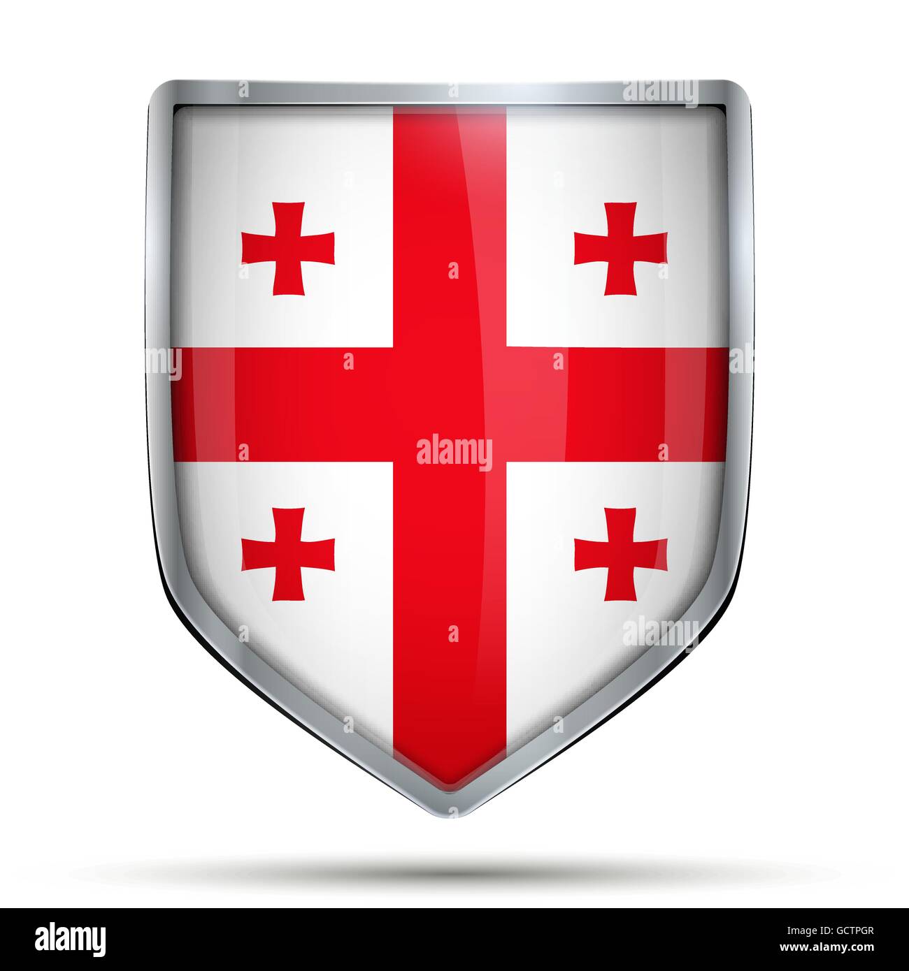 Shield with flag Georgia Stock Vector