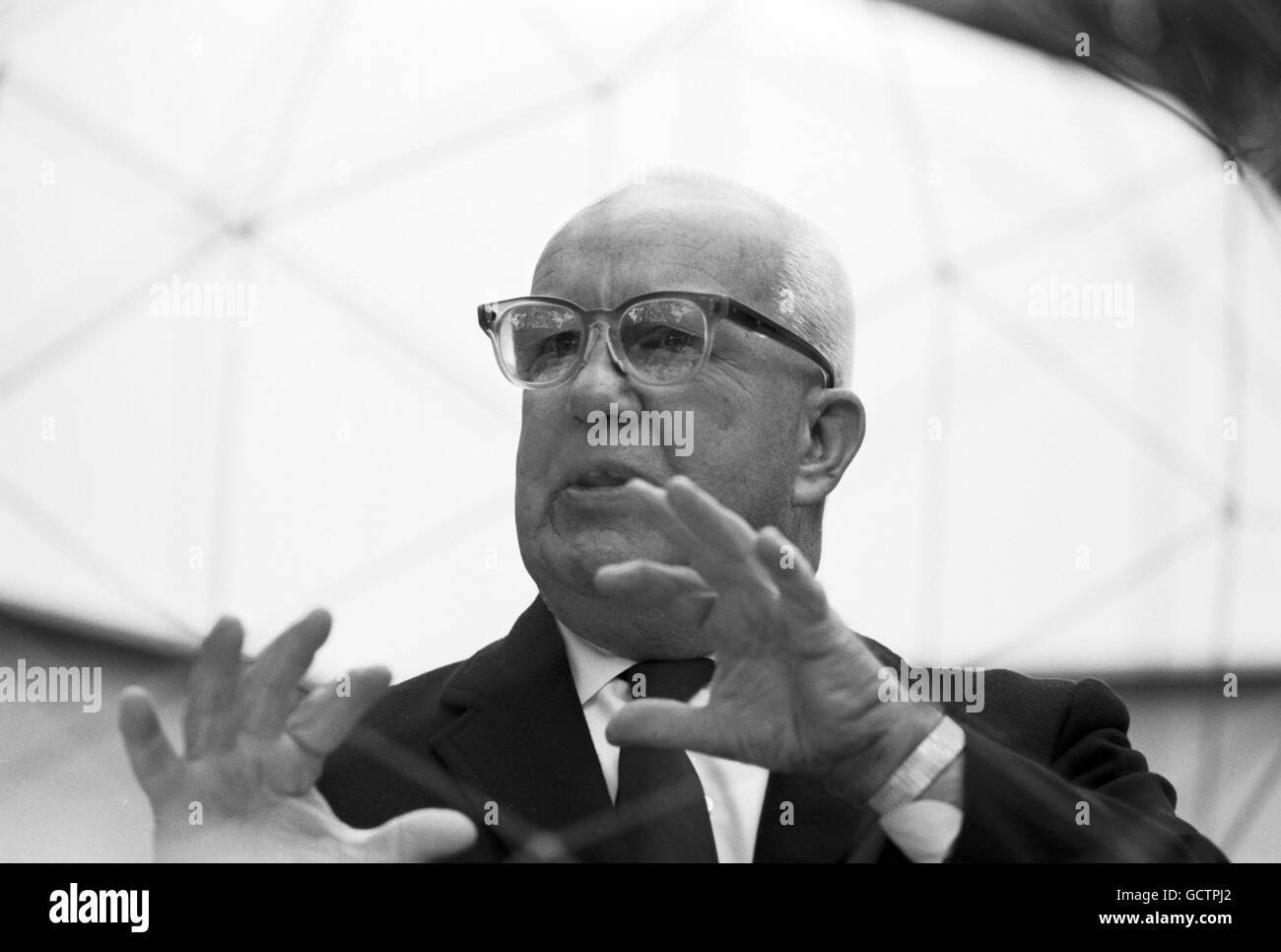 Architect, engineer, and inventor R. Buckminster Fuller, 1964. He is ...