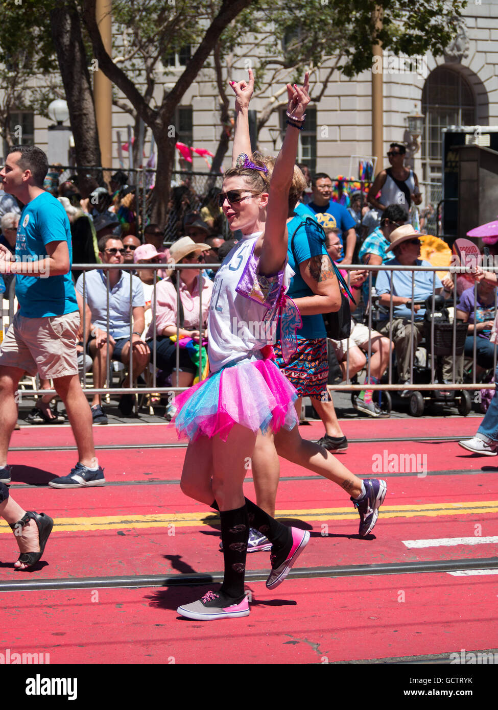 Parading in San Francisco Pride Parade 2016 Stock Photo - Alamy
