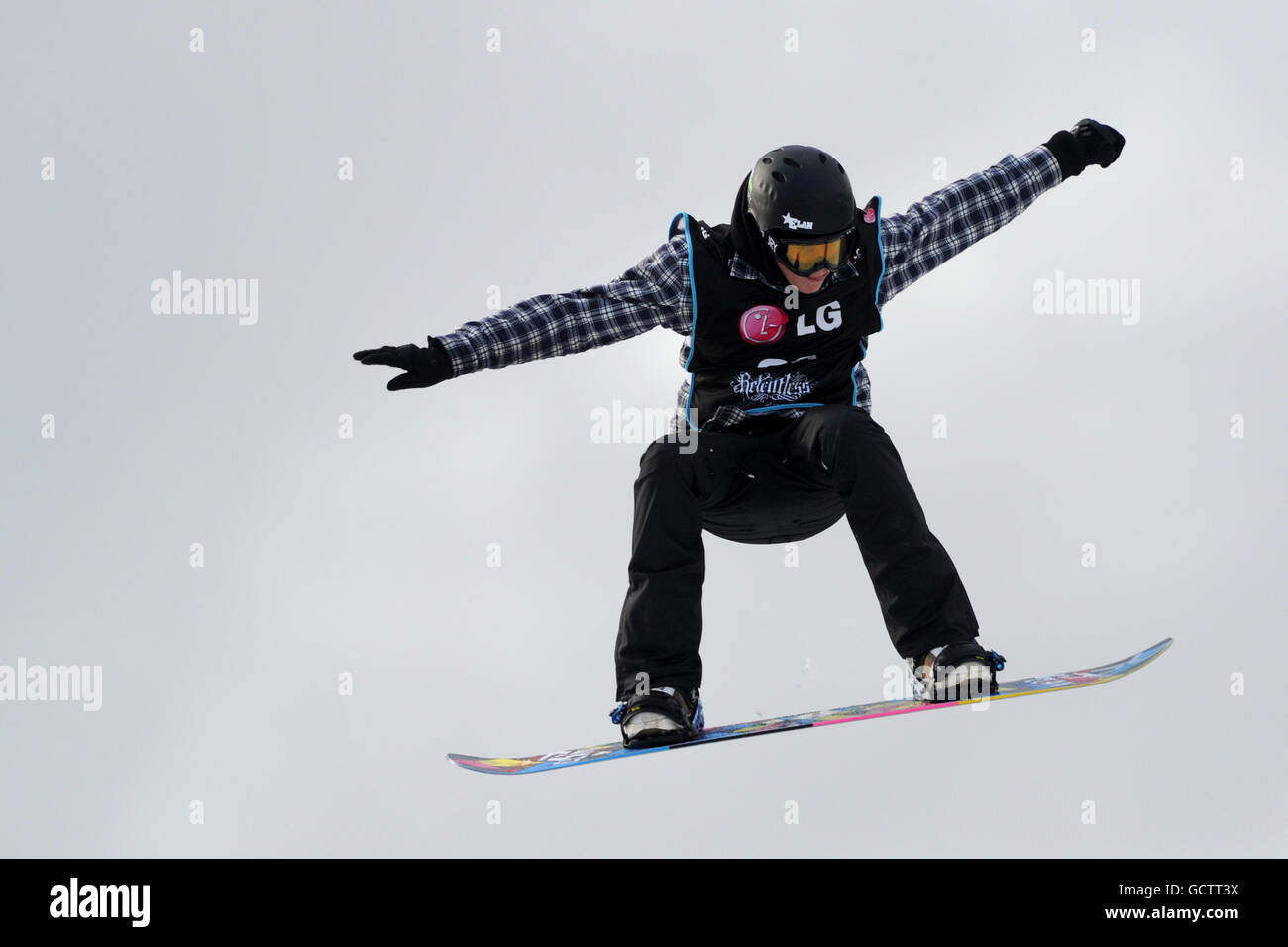Ziga Erlac of Slovenia during the LG Snowboard FIS World Cup in London Stock Photo