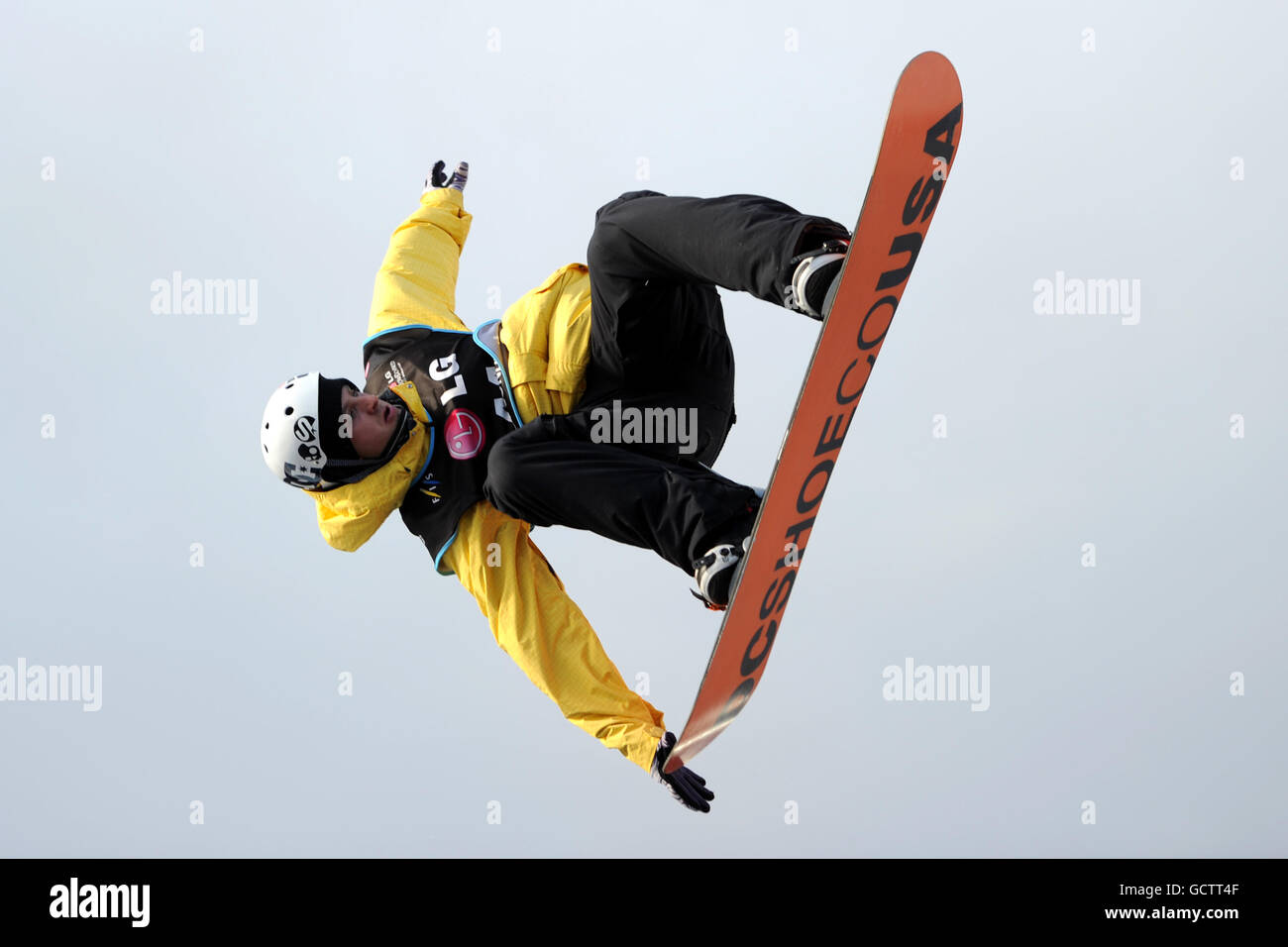 Sam Cullum of Great Britain during the LG Snowboard FIS World Cup in London Stock Photo