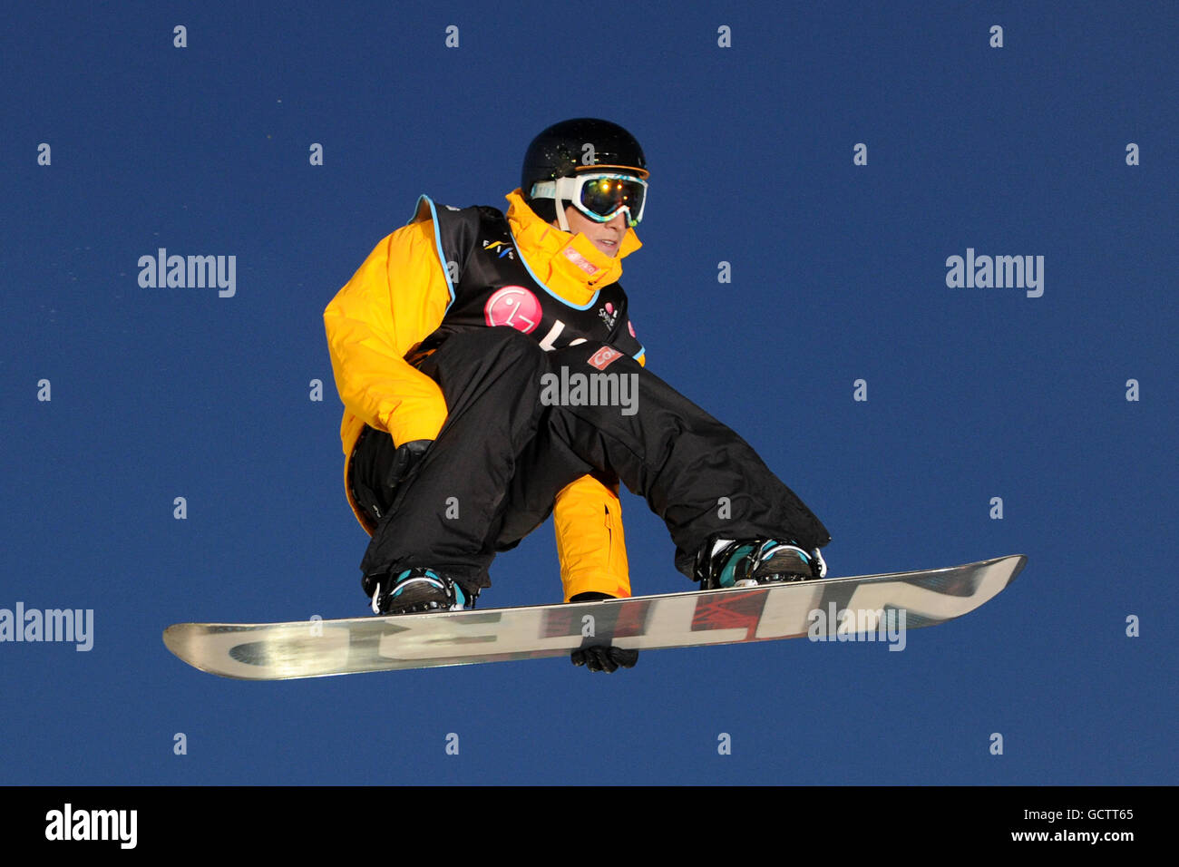 Michael Macho of Austria during the LG Snowboard FIS World Cup in London Stock Photo