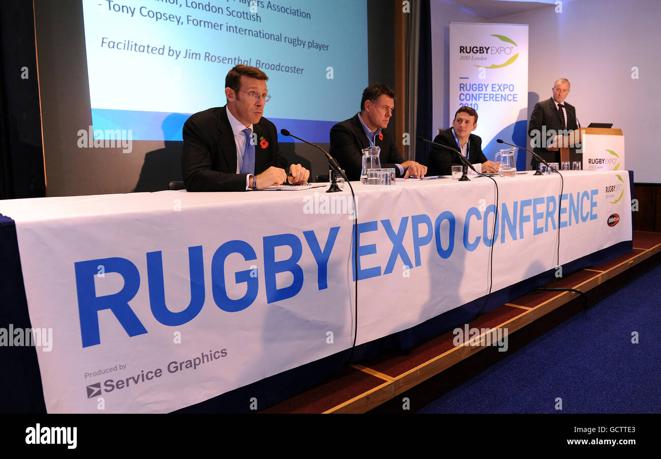 Presenter Jim Rosenthal (right) Facilitates a talk by Damian Hopley ...