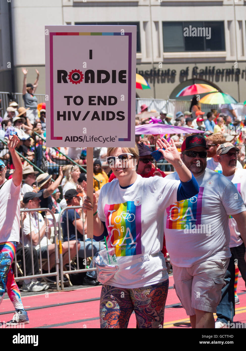 Roadies for AIDS in San Francisco Pride Parade 2016 Stock Photo - Alamy