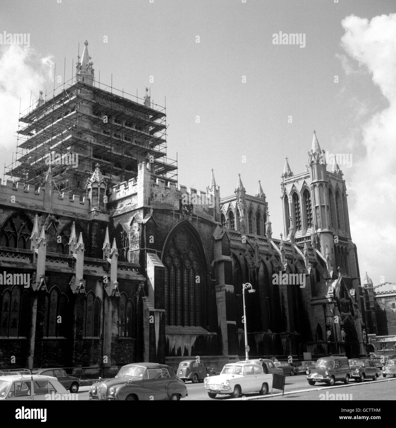 Buildings and Landmarks, Bristol. The front face of Bristol Cathedral. Stock Photo