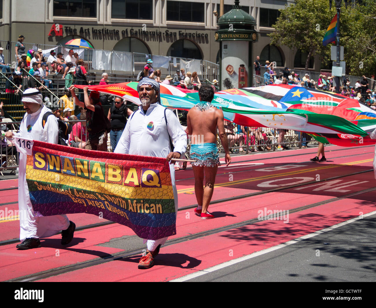 Arab men group parades in San Francisco Pride Parade 2016 Stock Photo ...