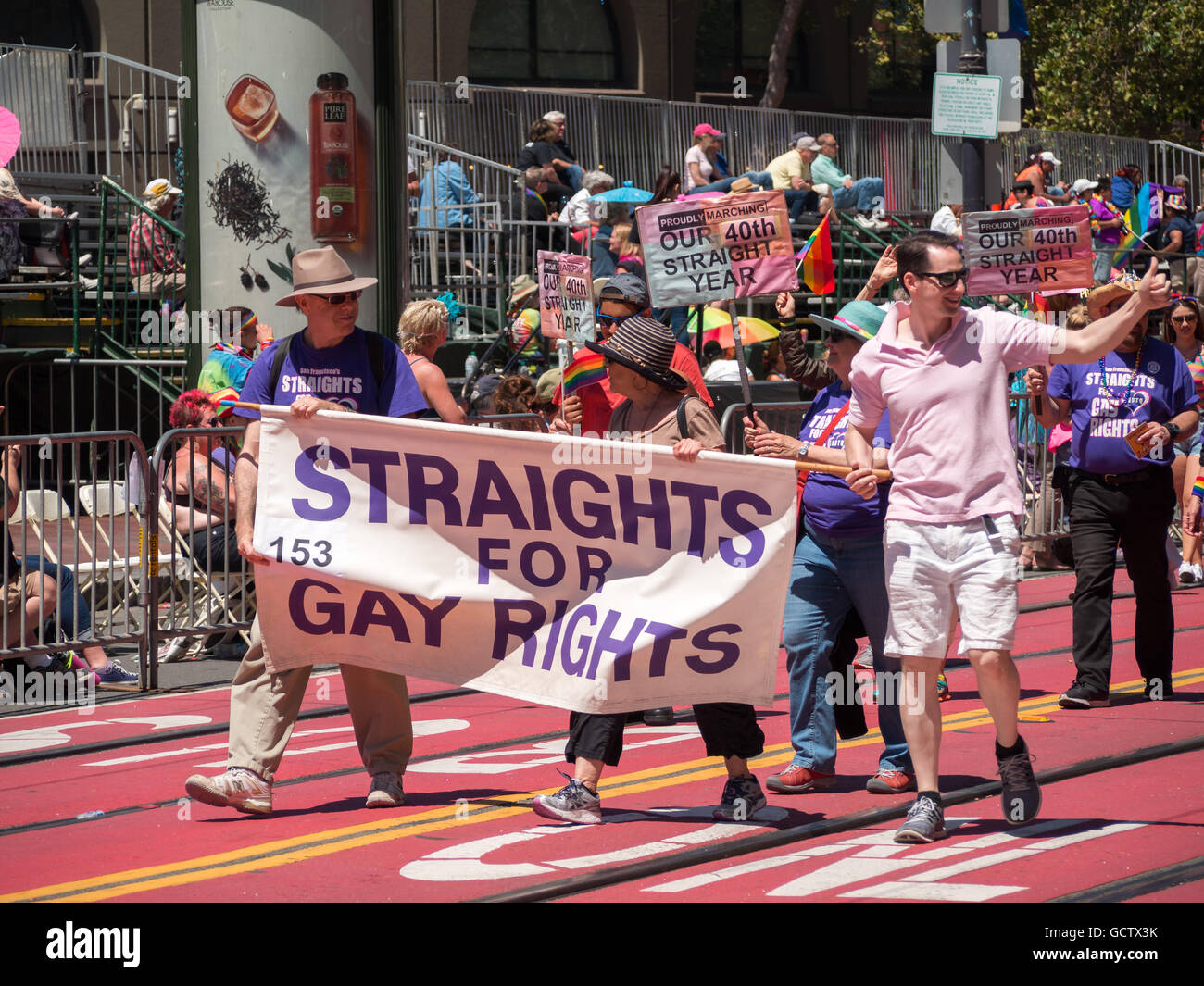 Straights for Gay Rights group parades in San Francisco Pride Parade