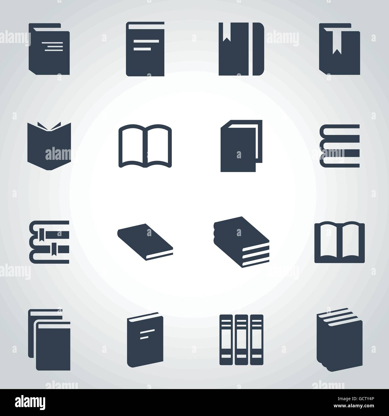 Vector black book icon set Stock Vector Image & Art - Alamy