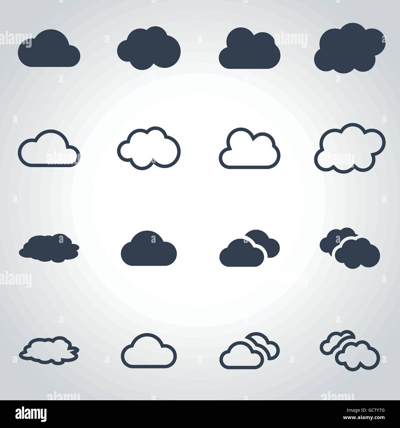 Vector black cloud icon set Stock Vector Image & Art - Alamy