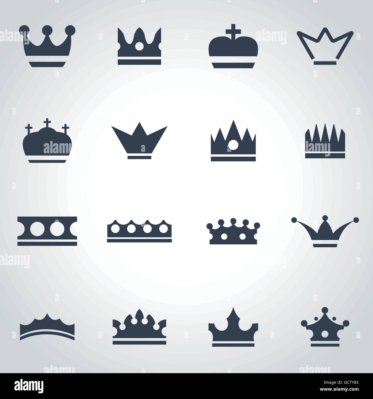 Vector black crown icon set Stock Vector Image & Art - Alamy