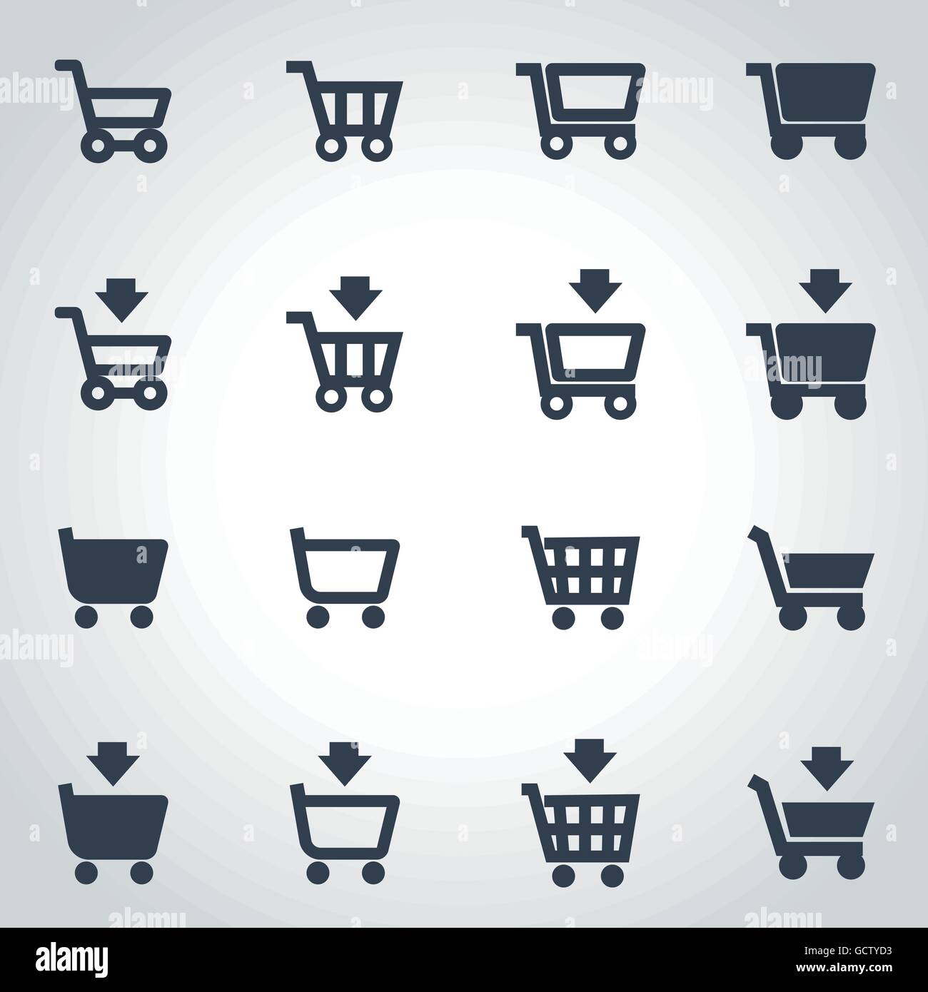 Vector black shopping cart icon set Stock Vector Image & Art - Alamy