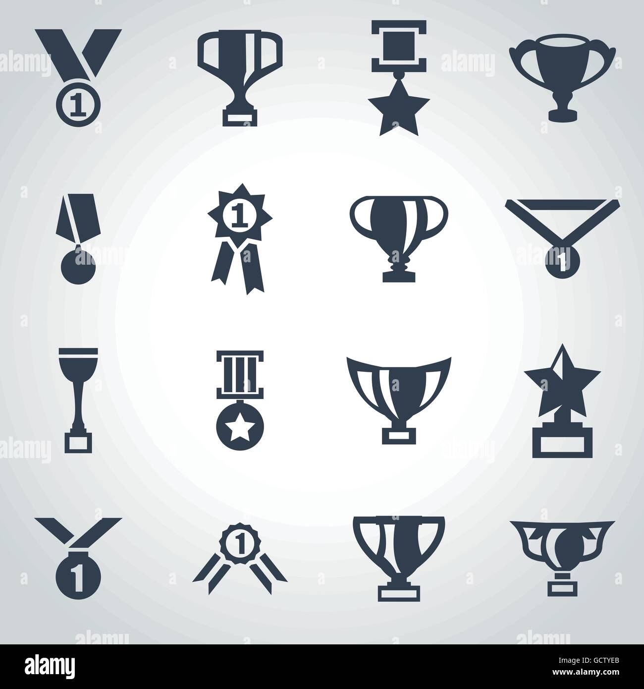 Vector black trophy and awards icon set Stock Vector Image & Art - Alamy