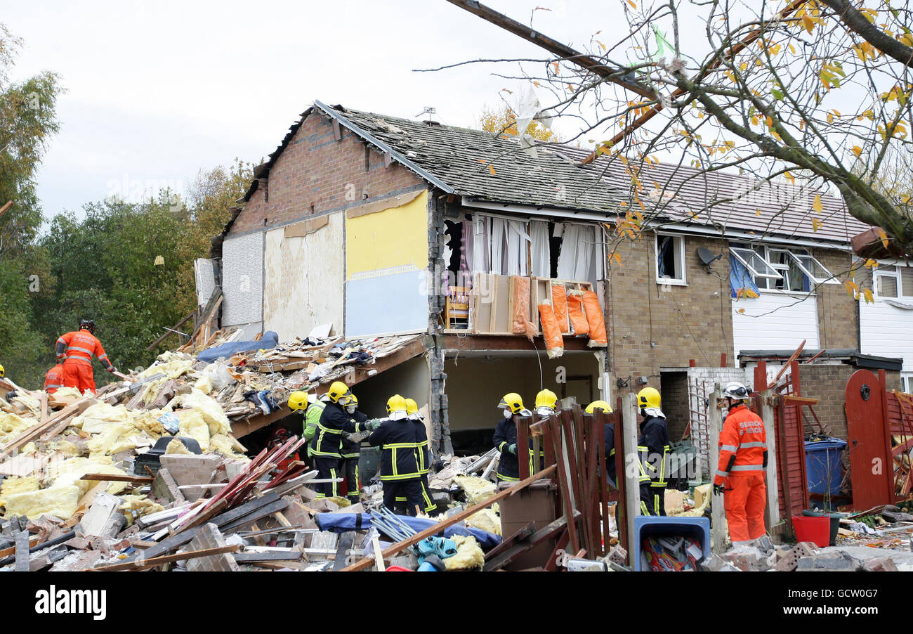 Emergency services attend the scene of a gas explosion that ripped ...