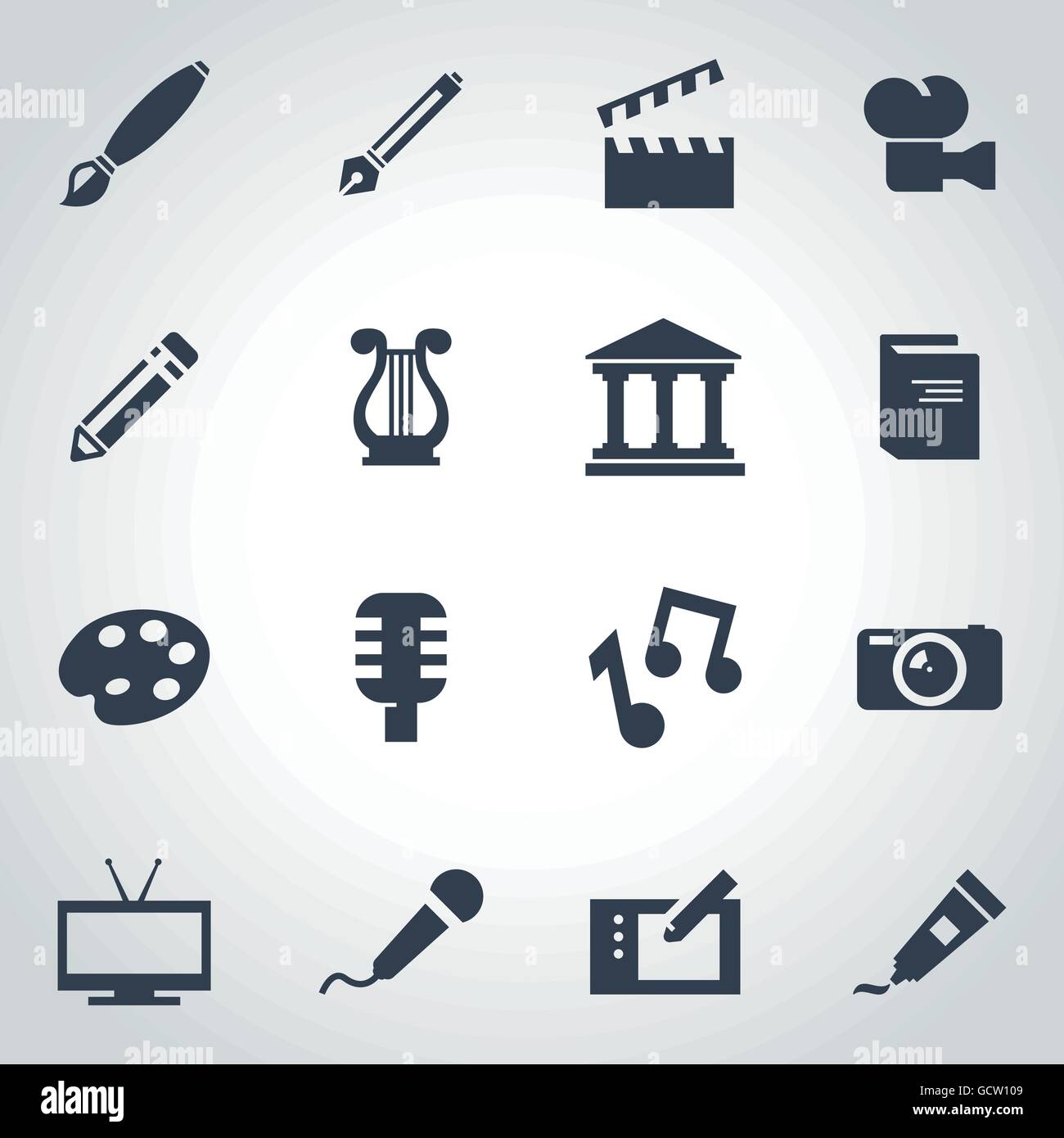 Vector black art icon set Stock Vector Image & Art - Alamy