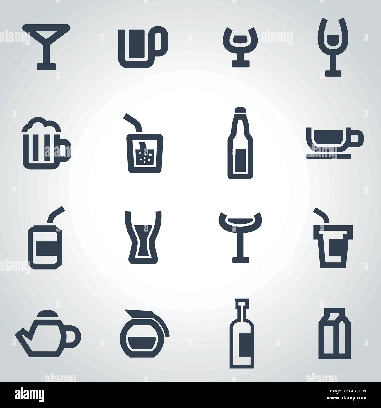 Vector black beverages icon set Stock Vector Image & Art - Alamy