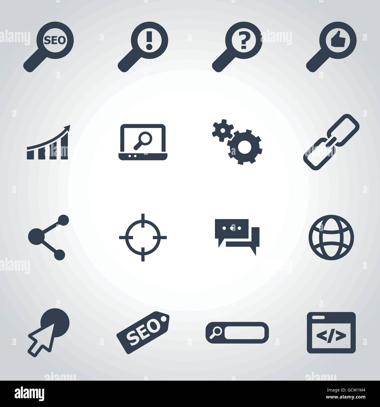 Vector black seo icon set Stock Vector Image & Art - Alamy