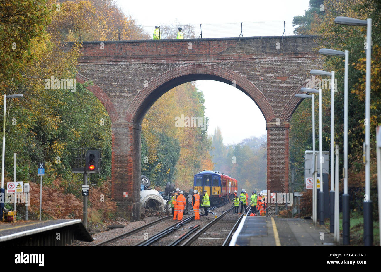 Cement mixer accident Stock Photo Alamy
