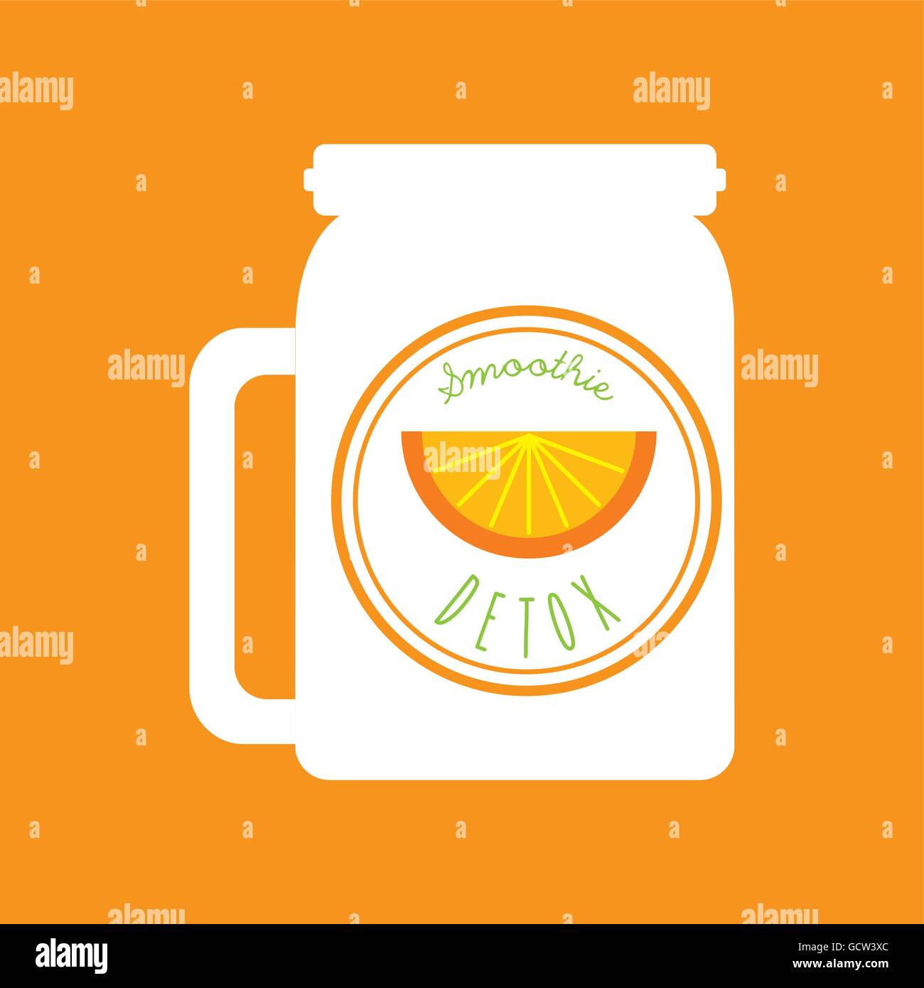Orange Detox icon. Smoothie and Juice design. Vector graphic Stock ...