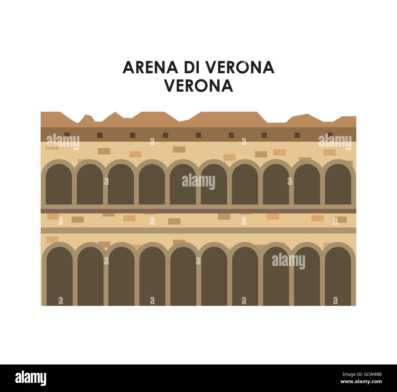Arena di verona icon. Italy culture design. Vector graphic Stock Vector ...
