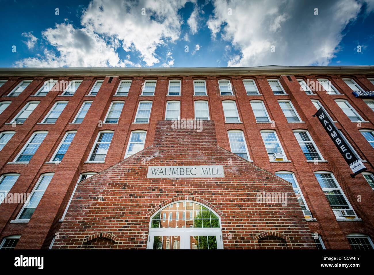 Waumbec Mill, in Manchester, New Hampshire. Stock Photo