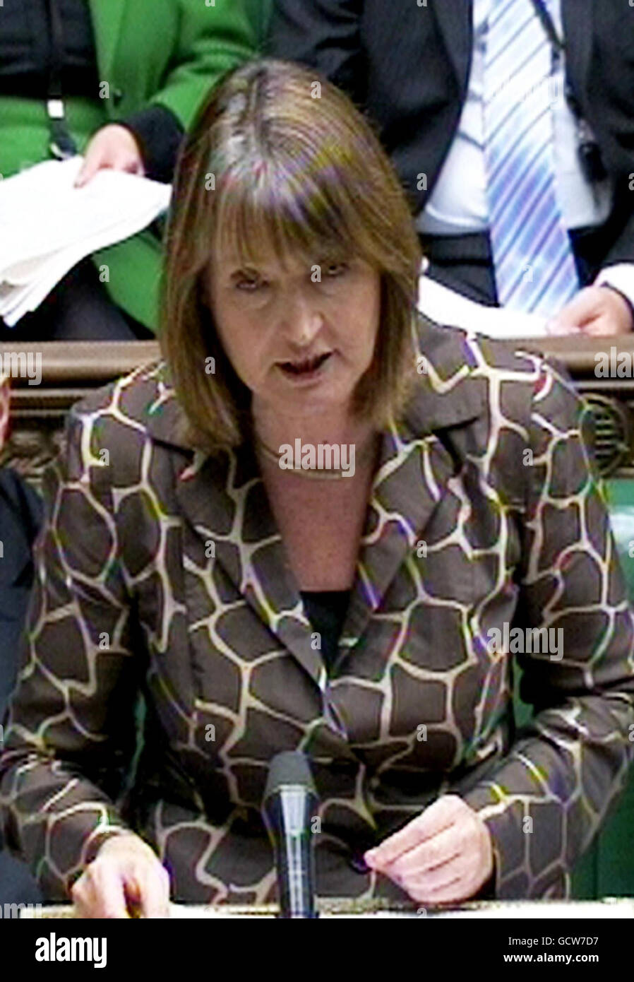 Deputy Labour leader Harriet Harman speaks during Prime Minister's Questions in the House of Commons, London. Stock Photo