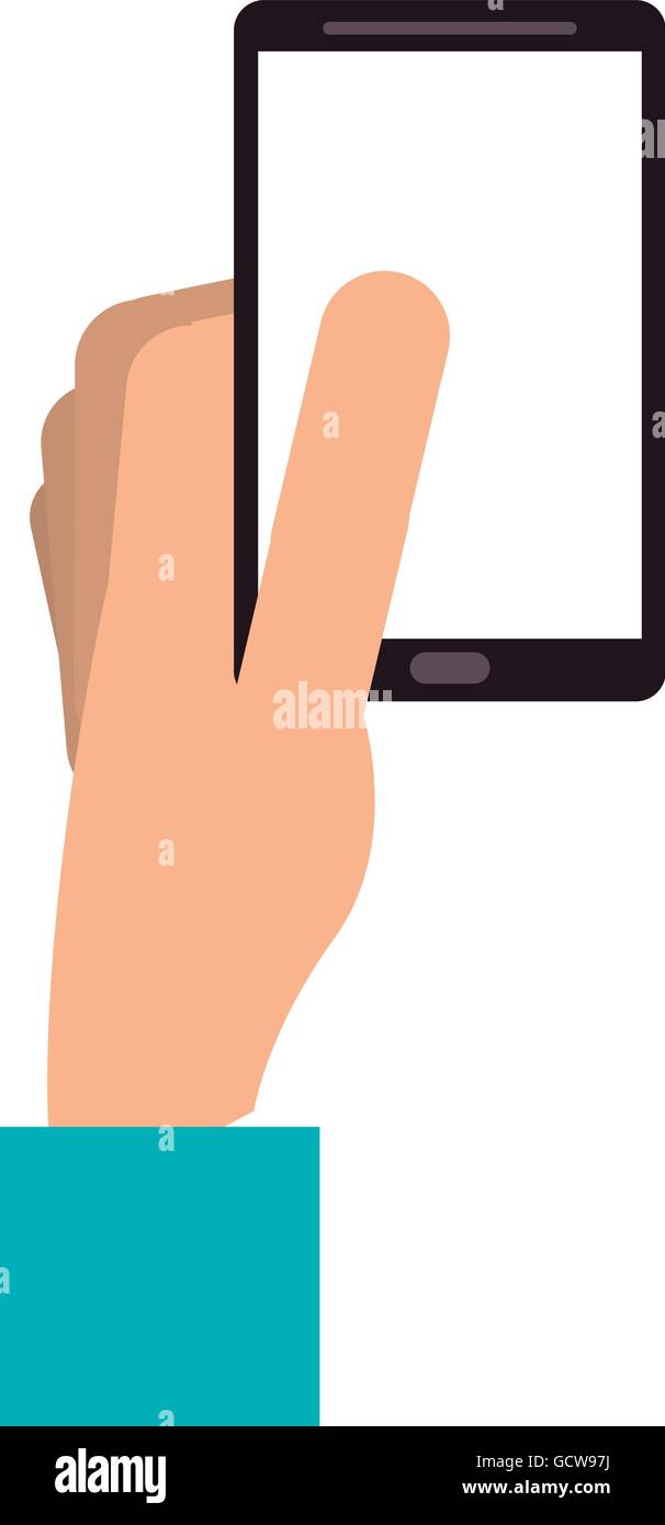hand holding modern cellphone icon Stock Vector Image & Art - Alamy