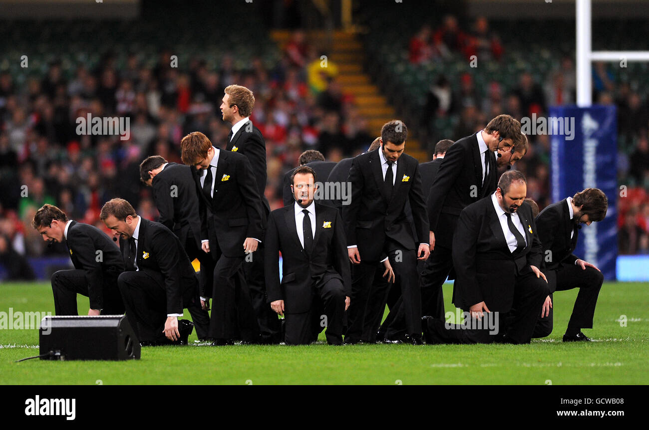 Rugby Union - Investec Perpetual Series 2010 - Wales v Fiji - Millennium Stadium. Only Men Aloud Perform Stock Photo