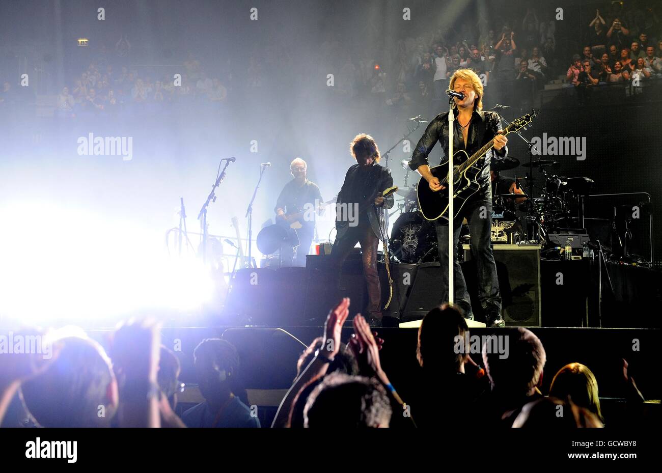 Bon Jovi in concert - London. Jon Bon Jovi of Bon Jovi during the group's  performance at the O2 Arena in London Stock Photo - Alamy