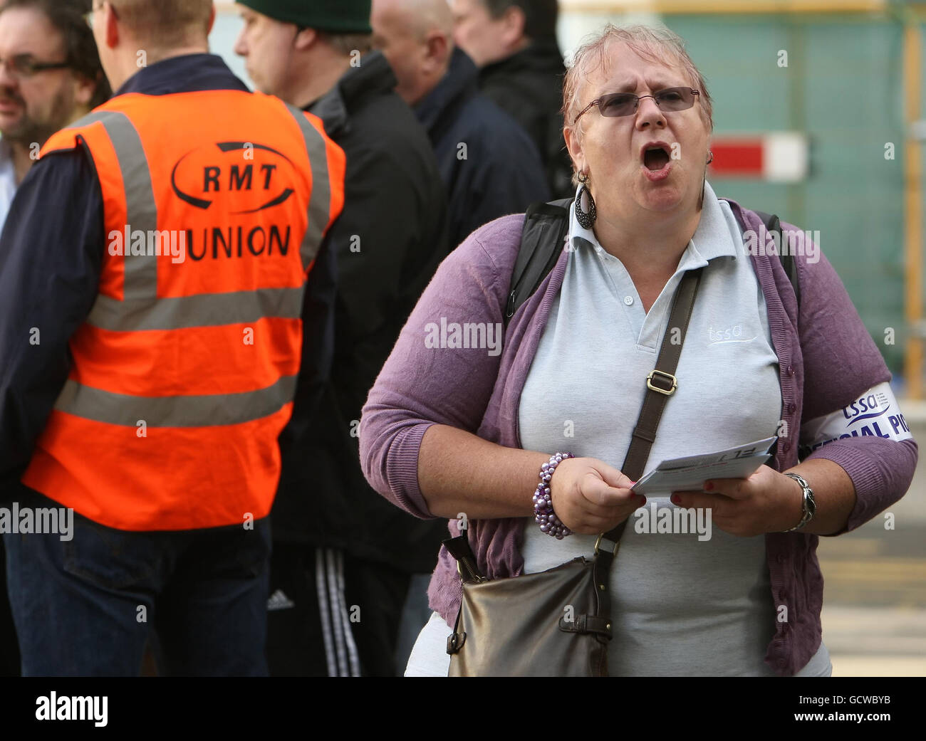 With rmt workers on picket line outside victoria station hi-res stock ...