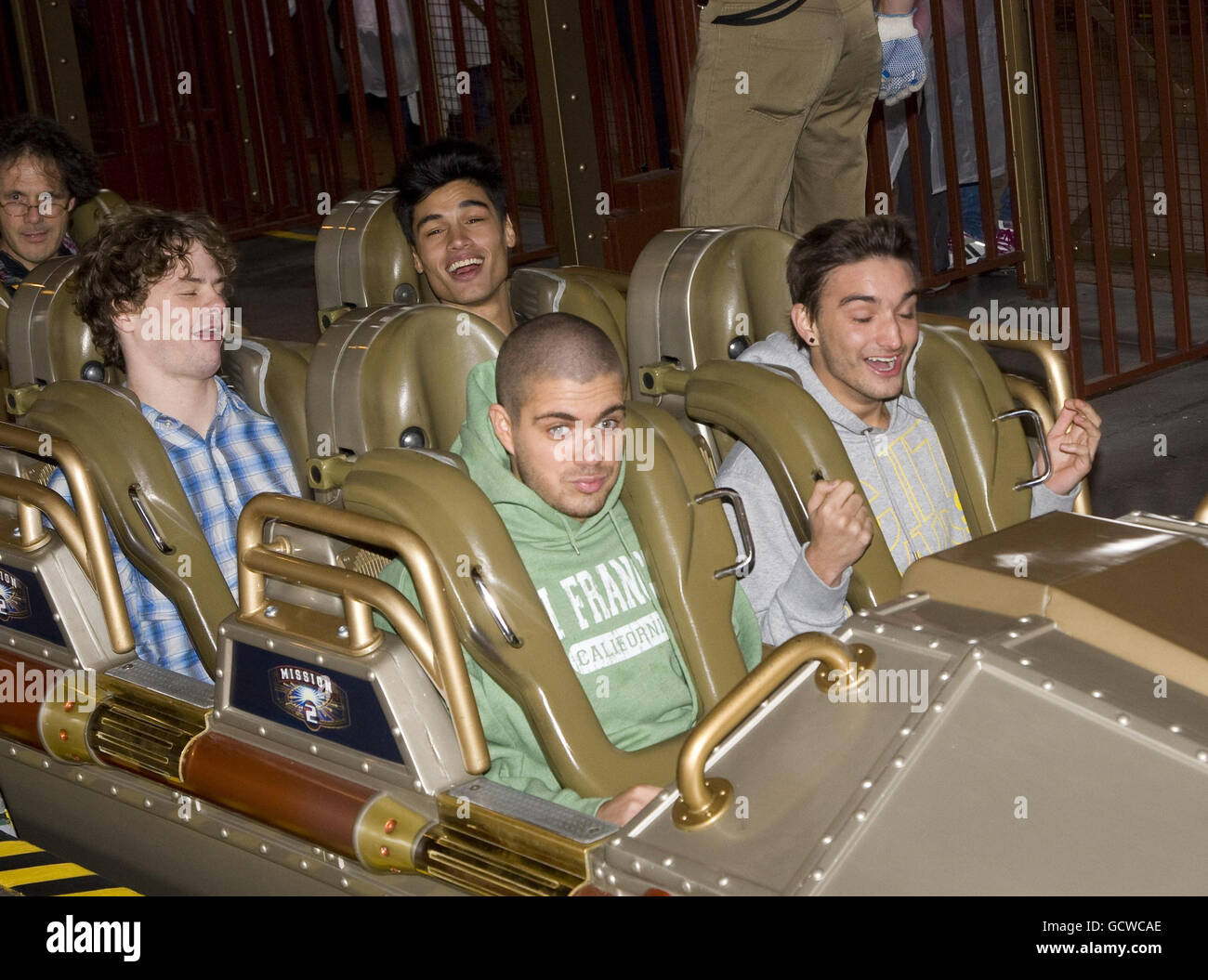 Wanted visit Disneyland Paris. The Wanted go on a ride during a visit to Disneyland Paris in France. Stock Photo