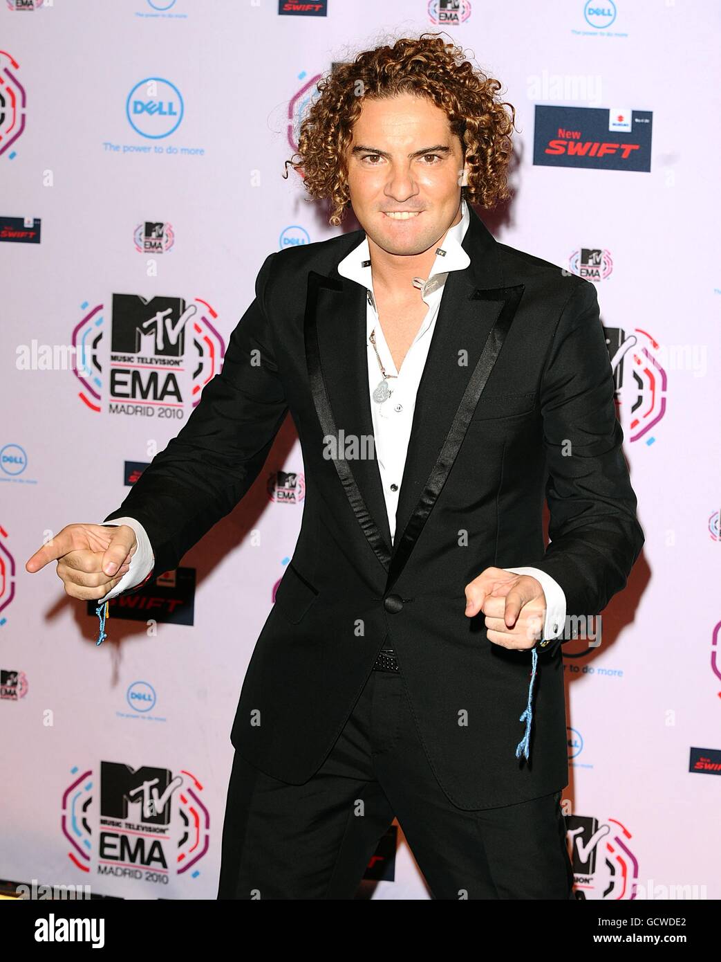 David Bisbal arriving for the 2010 MTV Europe Music Awards, at the Caja Magica, Manzanares Park, Madrid, Spain. Stock Photo
