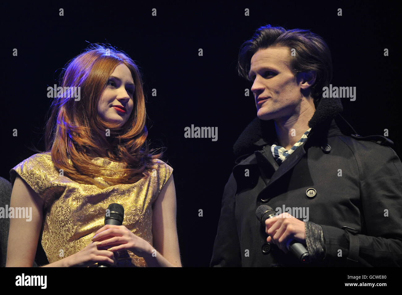 Cardiff Christmas lights switched on Stock Photo Alamy