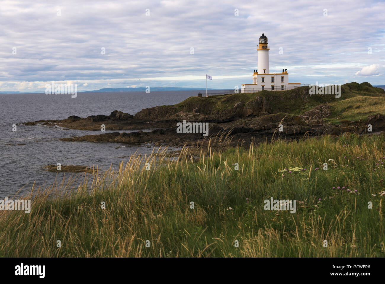 A lighthouse along the coast; Scotland Stock Photo