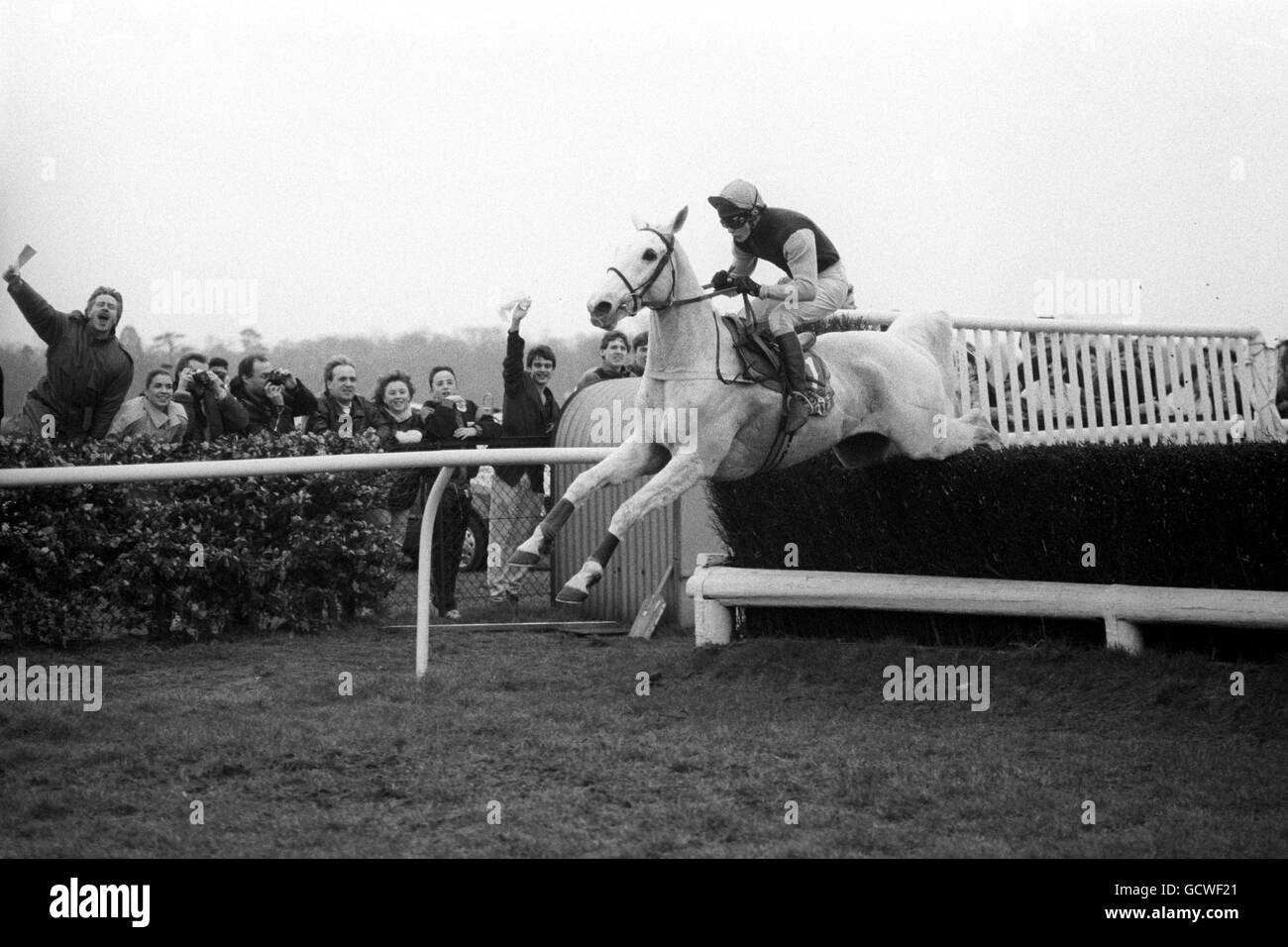 Winning post and horse Black and White Stock Photos & Images - Alamy