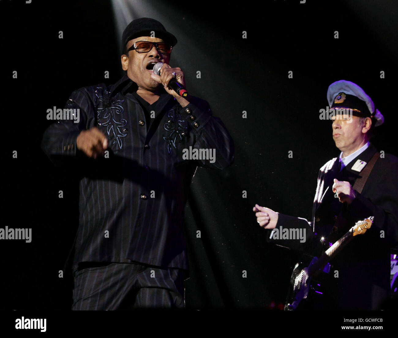 Mick Jones (right) of Gorillaz performing with special guest Bobby