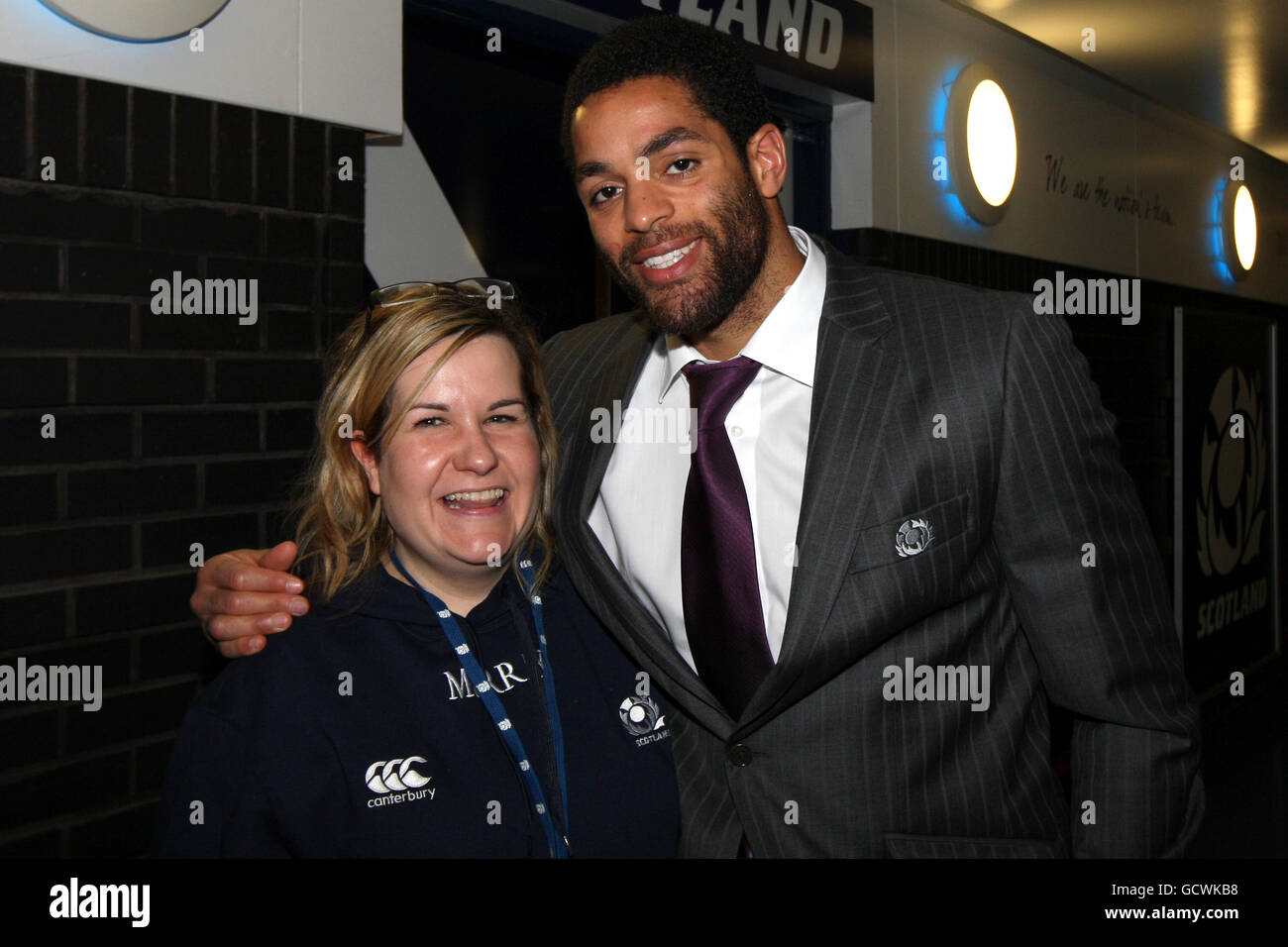 Scotland's Joe Ansbro poses for photographs after the match Stock Photo