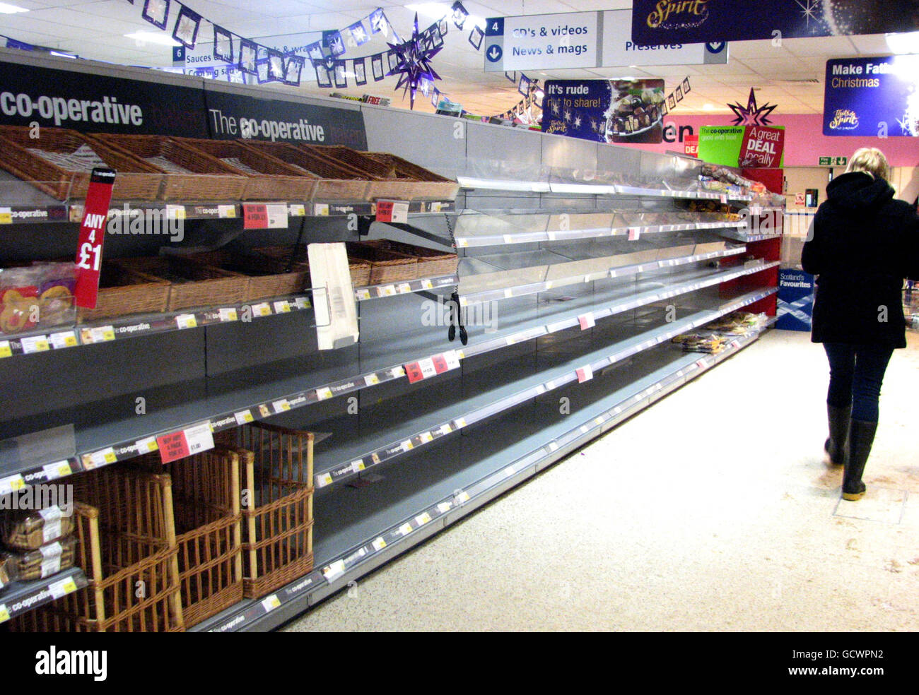 Empty shelves at a COOP store. Empty shelves at a COOP store in Denny