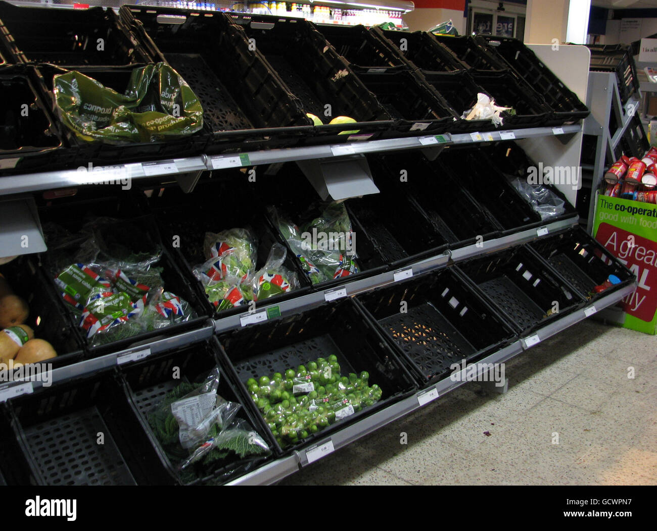Empty shelves at a COOP store Stock Photo Alamy