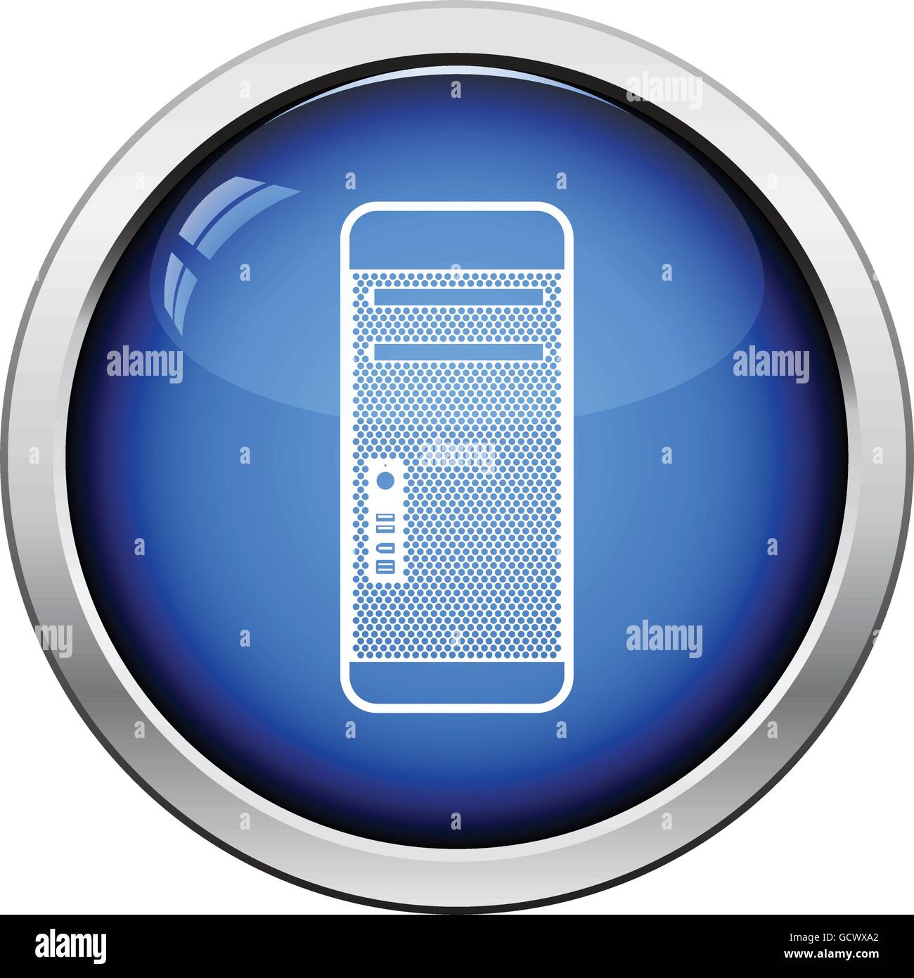 System unit icon. Glossy button design. Vector illustration Stock ...