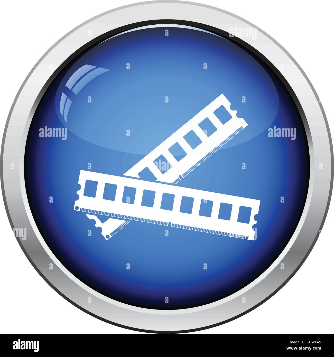 Computer memory icon. Glossy button design. Vector illustration Stock ...