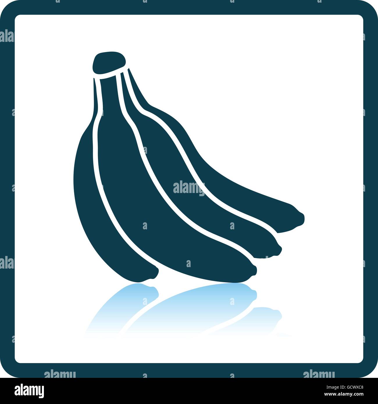 Icon of Banana. Shadow reflection design. Vector illustration. Stock Vector