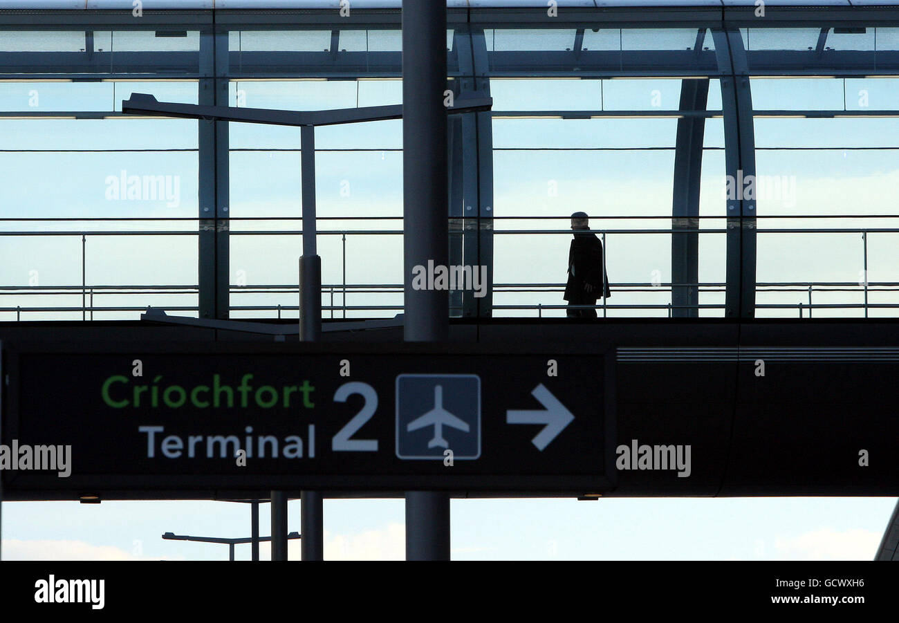 Dublin Airport's Terminal 2 opens. A member of the public walks through