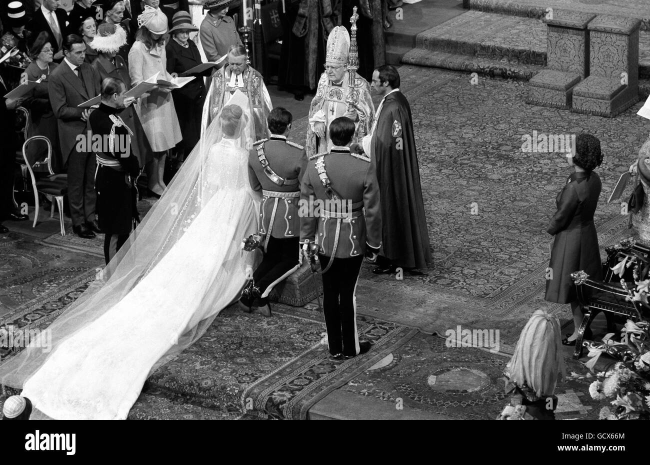 Royalty - Princess Anne and Captain Mark Phillips Wedding - London Stock Photo