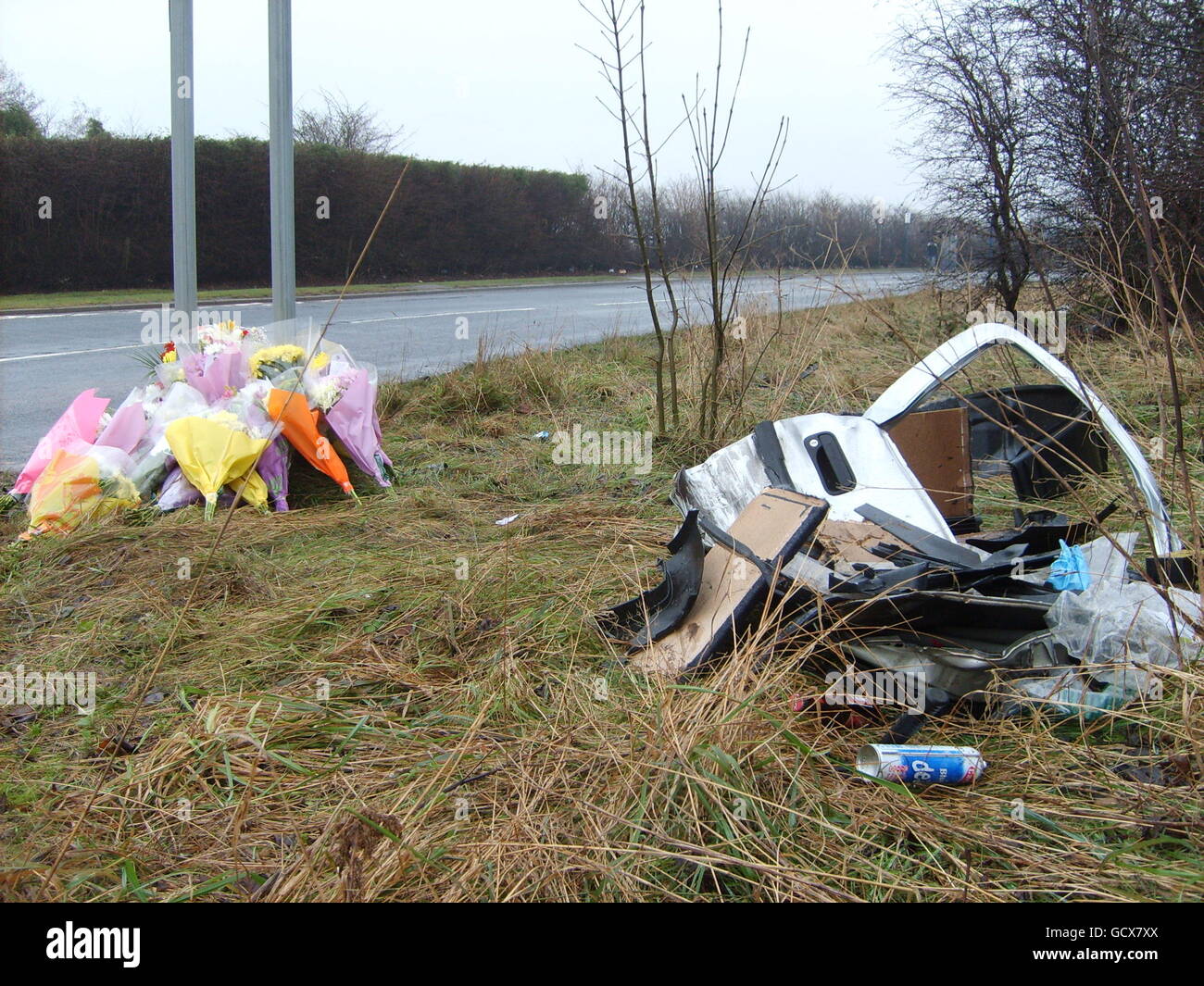 Three teenagers killed in head-on collision Stock Photo - Alamy