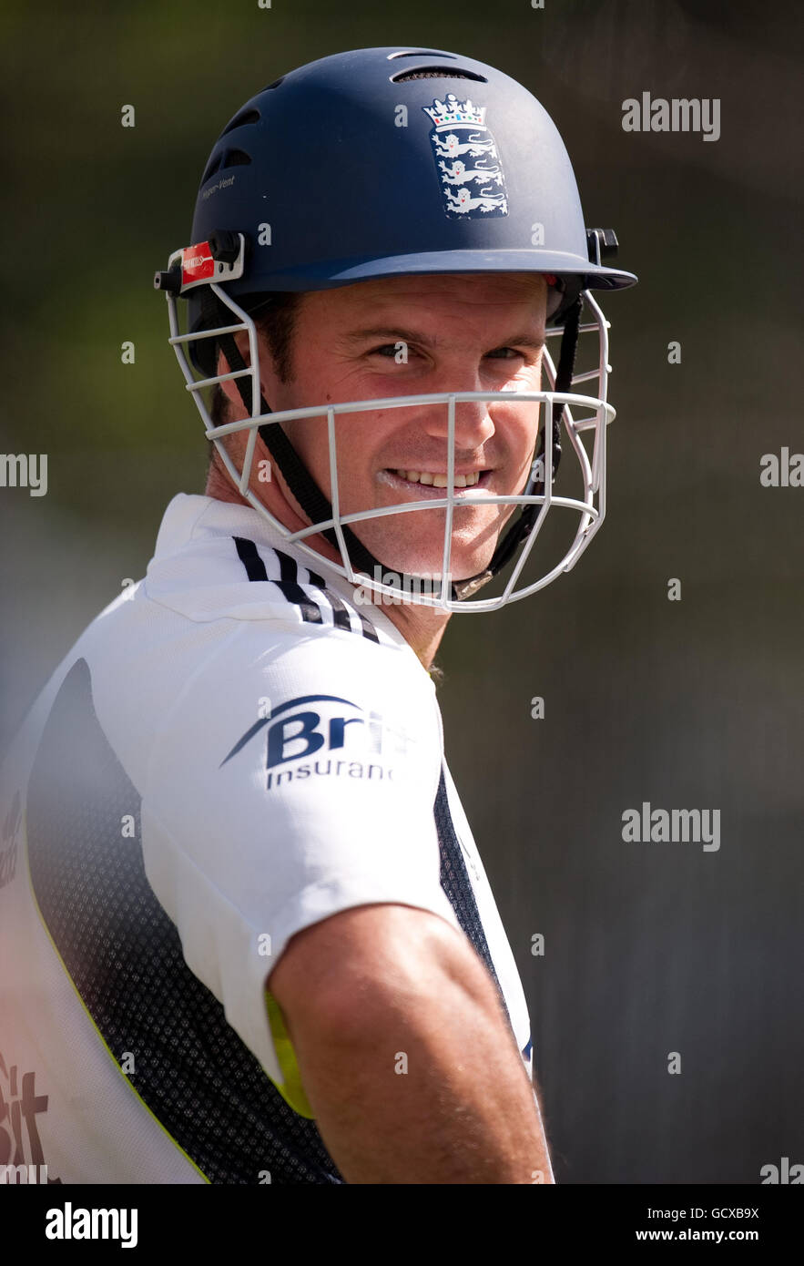 England captain Andrew Strauss during a nets session at The Gabba ...