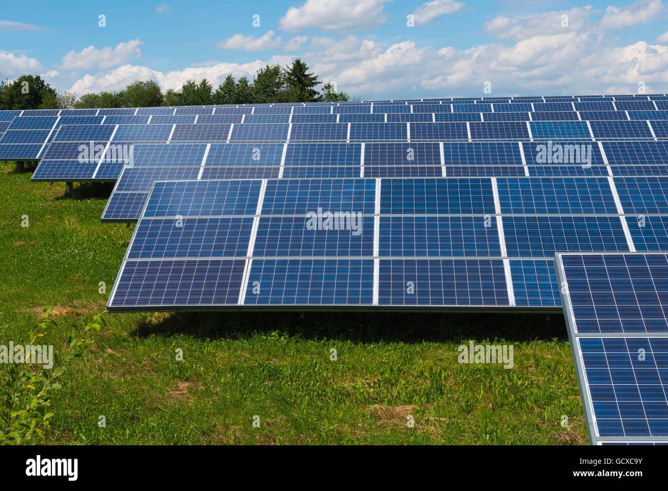 Solar power plant - Photovoltaic panels - renewable energie Stock Photo