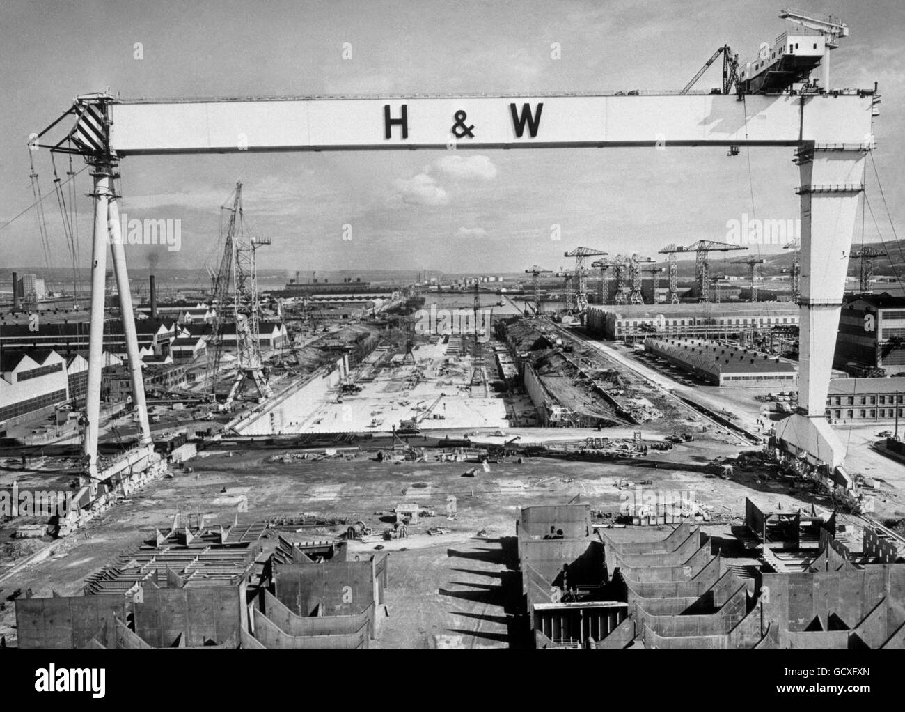 Buildings and Landmarks, Belfast. Belfast Shipyard of Harland and Wolff. Stock Photo