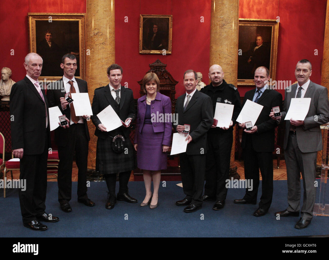 Deputy first minister nicola sturgeon left right henry lambie hires